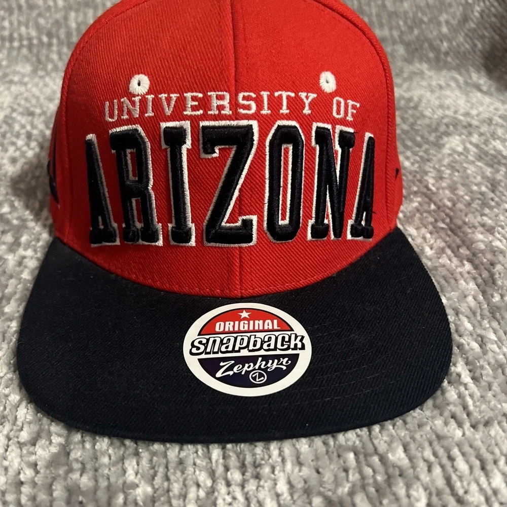 Rare‎ Zephyr Arizona Embroidery Logo Hat Snapback Red NCAA College(h10)